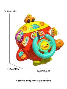 1pc Kids Steering Wheel Toy, Baby Simulation Co-Pilot Educational Toy, Gift For Baby Boys And Girls, Christmas Gift (All Colors & Patterns Random) - Multicolor - View 3