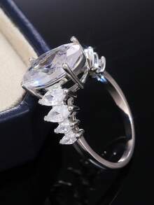 1 Stück romantischer 925 Sterling Silber Kubikzirkonia Ring Hochzeitschmuck für Frauen Edler Schmuck