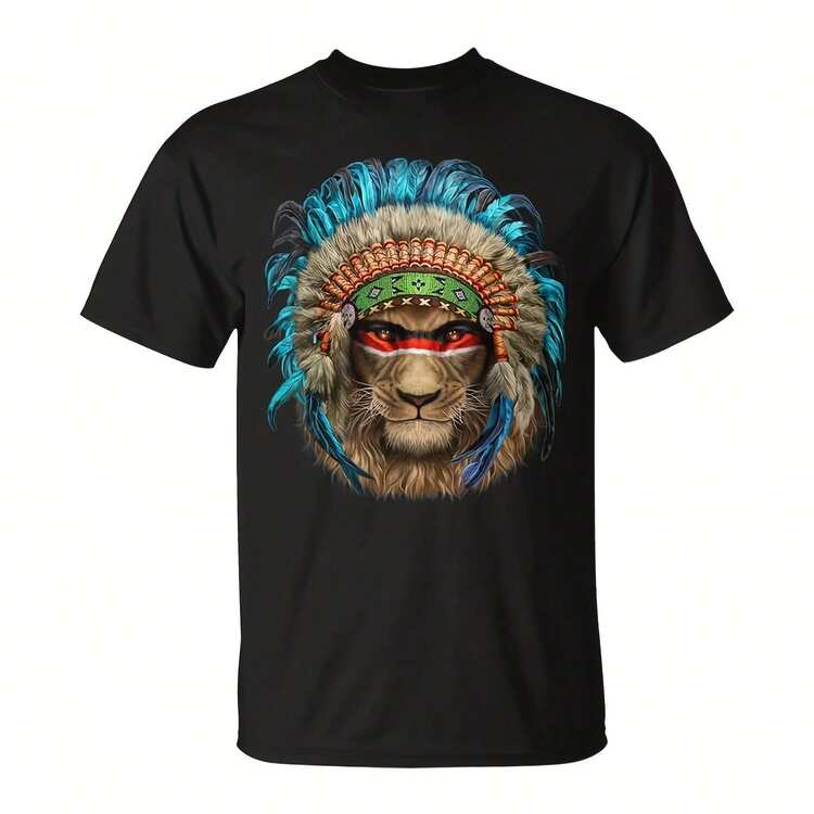 Alpha Lion In Nat  Headdress T-Shirt - Đen 10 - Xem 1