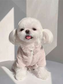 Thick Rabbit Fur Long Sleeve Pet Jacket, Cute Ins Style Warm Coat, Suitable For Small Dogs Like Maltese Pomeranian, Autumn/Winter