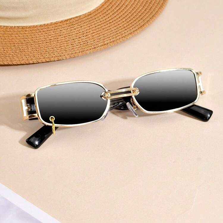 New Small Frame Metal Square Sunglasses, Fashion Versatile, Suitable For Both Men And Women. Ideal For Various Outdoor Activities Such As Vacation, Street Photography, Driving And Fishing. A Perfect Choice For Couples And An Excellent Gift Option For Holidays. - Multicolor - View 15
