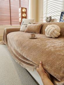 1pc Chenier Sofa Cover, Sofa Blanket, Non-Slip Furniture Protector, Pet Cover, Machine Washable, Excludes Pillows, Sofa Slipcover, Large Sofa, Sofa Bed, Coconut Pattern, Sofa Cover