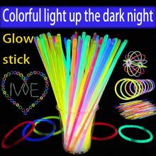 1 Mixed Color 50 Sticks/Bucket Atmosphere Fluorescent Prop, Glowing Rainbow Fluorescent Stick, Non Battery, Suitable For Halloween, Christmas, New Year's Parties, Weddings, Carnivals, Concert Celebrations, Neon Events, Camping Party Decoration Night Dance - Multicolor - View 5