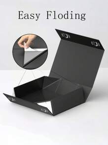 1pc Foldable Black Gift Box With Magnetic Closure, This Luxury Gift Box Is Suitable For Wedding Gifts, Father's Day Gifts, Mother's Day Gifts, Business Gifts And Various Parties. - Multicolor - View 4