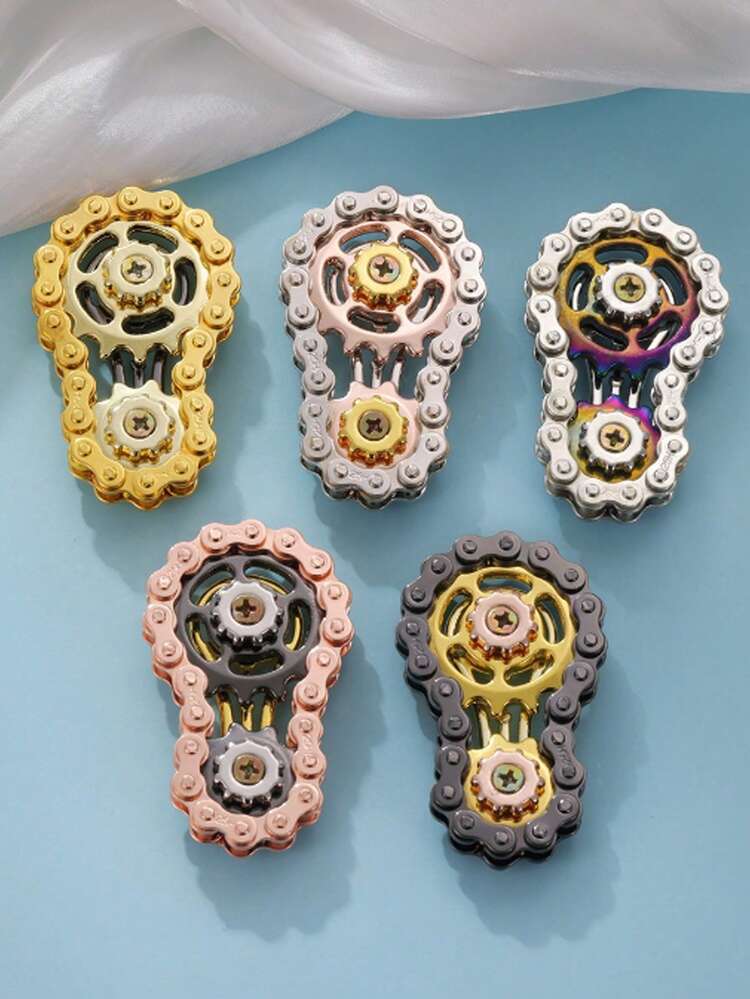 1 chiếc bánh răng xoay thiết kế hình xích xe đạp, con quay ngón tay hình răng cưa độc đáo, con quay cầm tay dành cho người lớn, bánh răng xe đạp kim loại biến hình kích thích giác quan, đồ chơi quay nhỏ kỳ diệu, rất hữu ích khi cảm thấy căng thẳng và lo lắng, con quay kim loại, lý tưởng để giảm căng thẳng ở văn phòng, quà tặng Ngày của Cha, đồ chơi kim loại, món quà Ngày của Cha hoàn hảo. - Nhiều màu - Xem 2