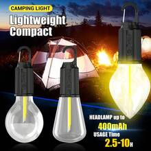 1PC New Portable Camping Lantern – Rechargeable Retro Waterproof LED Tent Light With Hook, Ultra-Light For Outdoor Emergency, Hiking, Ambience (Bulb Style) - Multicolor - View 1