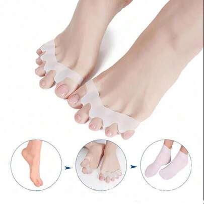 Thumb Toe Separator Silicone Five Toe Overlapping Toe Separator Hallux Valgus Orthosis Clip Men And Women Toe Protector