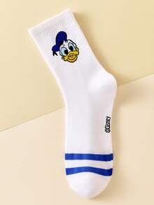 Disney 5 Pairs Cartoon Character Crew Socks, Soft & Breathable Mickey Mouse & Socks, Novelty Socks For Men And Women
