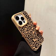 Funda con estampado de leopardo para phone 16 Pro Max, 16 Plus, 15 Pro, 14, 13, 12 y 11. Tacto de piel sintética, protectora y anticaídas. Nueva funda de silicona para mujer. Suave - Marrón claro-1 - Ver 3