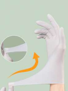 100 szt. wielofunkcyjnych rękawiczek nitrylowych, jednorazowych, odpowiednich do kuchni, łazienki, domu, fabryk. Można ich używać do sprzątania, przygotowywania jedzenia, mycia warzyw i wielu innych zastosowań. Do makijażu, tanio, do wystroju pokoju, toaletki, podróży, sypialni, akcesoriów do makijażu.