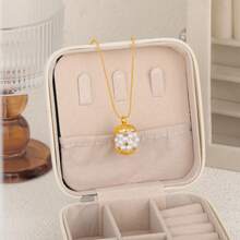 1 chiếc dây chuyền mạ đồng đính ngọc trai biển Pháp, mặt dây chuyền kiểu choker sang trọng và thanh lịch. - vòng cổ - Xem 6