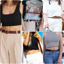 2pcs Womens Elastic Belt, Adjustable Tucky Belt To Crop Tops, Shirt Tuck Band Women Womens Stretch Belt To Change Style Of Your Tops(Black, White) - 1 - 查看 7
