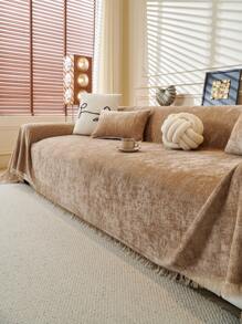 1pc Chenier Sofa Cover, Sofa Blanket, Non-Slip Furniture Protector, Pet Cover, Machine Washable, Excludes Pillows, Sofa Slipcover, Large Sofa, Sofa Bed, Coconut Pattern, Sofa Cover