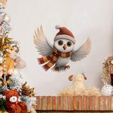 Adesivo da parete affascinante con gufo su un ramo - stampa animale contemporanea autoadesiva, facile da applicare per la decorazione della camera da letto e del soggiorno, gufo, decorazione per la casa, stile contemporaneo, tema animale, forma asimmetrica