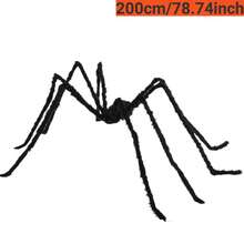 1pc Halloween Giant Spider, 6.56ft Large Foldable Simulated Furry Spider For Wall Decoration, Outdoor Garden Decoration, Halloween Party Decoration, Home Decoration Supplies (Multiple Sizes). Halloween Decor Fall Decor Room Decor - Multicolor - View 13