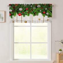 1 قطعة ستائر مطبوعة شفافة ذات نمط كرة عيد الميلاد الرائعة واللامعة، نصف معتمة، سهلة التركيب بجيب للعصا. مناسبة لغرف النوم والمكاتب، ديكور عيد الميلاد الدافئ الذي يضيف إلى مساحتك جوًا احتفاليًا ولامعًا. ديكورات عيد الميلاد ديكورات المنزل ديكور الغرفة ديكور المنزل