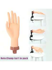 美甲练习手，用于丙烯酸/凝胶指甲的硅胶训练手，逼真的柔性人体模型手，带防滑底座，非常适合美甲学生、初学者和沙龙学员，非常适合圣诞节和毕业礼物，360°可旋转手腕和可拆卸手指