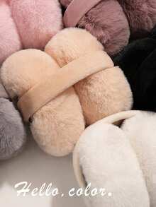 1 Pair Solid Color Plush Earmuffs, Foldable Soft Warm Earmuffs For Men & Women, High-Quality, Windproof, Suitable For Cycling, Autumn/Winter Winter Warm - Multicolor - View 7