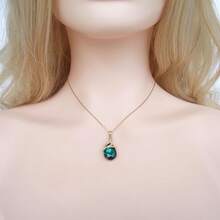 18k Gold Plated Water Drop Crystal Multicolor  Snake Pendant Necklace 16"+2"2025 - 綠色 - 查看 5