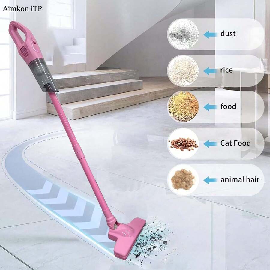 Aimkon iTP 便携式手持式吸尘器，配备多功能配件 - USB 充电，符合人体工程学设计，适用于汽车、家庭和办公室使用，耐用 ABS 材质，小巧轻便，适合狭小空间，2600mAh，7.4V - 彩色 - 查看 1