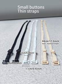 1-3件细肩带小扣夏季后背交叉肩带文胸肩带双肩带胸罩肩带内衣防滑细防滑肩带 - 彩色 - 查看 5