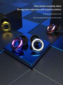 1. Electroplated Earplugs, Silicone Material, Concert Earplugs, High-Fidelity Hearing Protection With Noise Reduction, Suitable For Work And Noise Sensitivity, Equipped With Storage Box + 4 Pairs Of X, S, M, L Noise-Reducing Earplugs