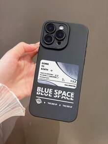 1pc Planet Pattern Simple & Elegant Regular Phone Case - Black - View 3