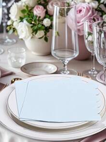 25pcs 13"X13" Disposable Light Blue Floral Napkins, Suitable For Party Decoration, Theme Parties, Cocktail Events, Dinner, Wedding, Dessert - Blue - View 6