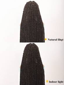 女士方形无结弹簧扭辫假发，超长46英寸，全双层蕾丝前扭辫假发，带婴儿发，合成编织假发，热情扭辫假发，波西米亚卷发尾 - 彩色 - 查看 10