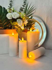 4/12-Piece LED Flameless Candle Set With Remote Control And Timer, Premium Mood Decorative Lights For Birthday Parties, Home, Halloween, Weddings, And Holidays - 白色 - 查看 7