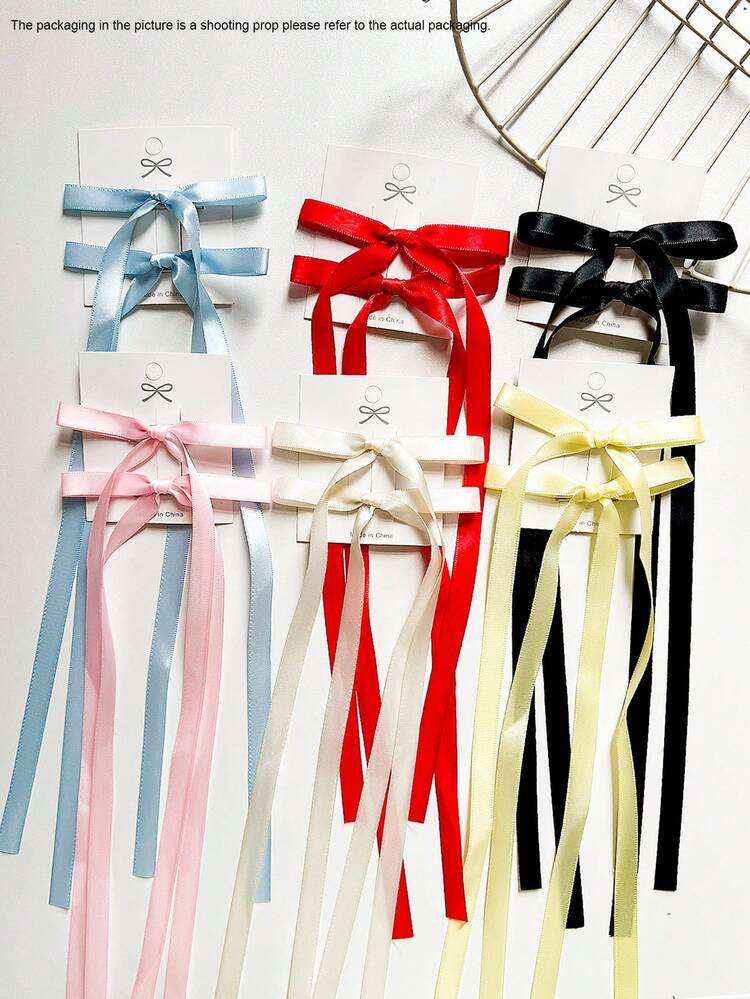 Set de 12 piezas de accesorios para el cabello de mujer, pasadores de pelo con lazos de cinta de poliéster de colores, pinzas de moda, barrettes de cabello dulces y lindas, garras de cabello elegantes de encaje, decoración de cabello estilo hada bailarina Y2K, adecuado para uso diario, pasadores de cabello, moda de otoño, lazos, accesorios para la cabeza - Multicolor - Añade 7