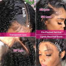 4*4 5x5 巴西原生发无胶假发 深波浪卷发 人发混发 戴上即走 无需胶水 预剪蕾丝假发 13*4 13*6 200 密度水波蕾丝假发 预拔婴儿发 巴西原生发人发混发 女士 8-34 英寸假发 - 自然色&黑色系 - 查看 5