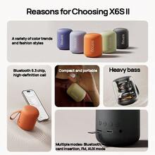 sanag Altavoz Bluetooth portátil X6S II, minialtavoz para coche, amplificador para acampar al aire libre, universal para ordenadores y teléfonos móviles, batería de larga duración, sonido de alta calidad, color azul