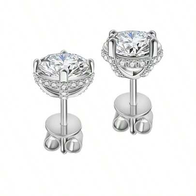 LOVESSOM Boucles d'oreilles en moissanite S925, style classique et tempéré, convenant aux hommes et aux femmes. Idéal pour les couples, les voyages, les rendez-vous, les dîners, les cadeaux d'anniversaire, de mariage et de fiançailles