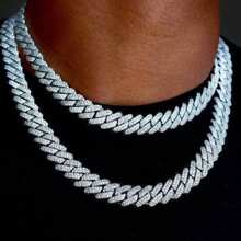 14mm Crampon Cuban Chain Necklace Bracelet Anklet For Men And Women, High Quality Rhinestones, Chunky Cuban Chain, Punk Jewelry, Direct Selling