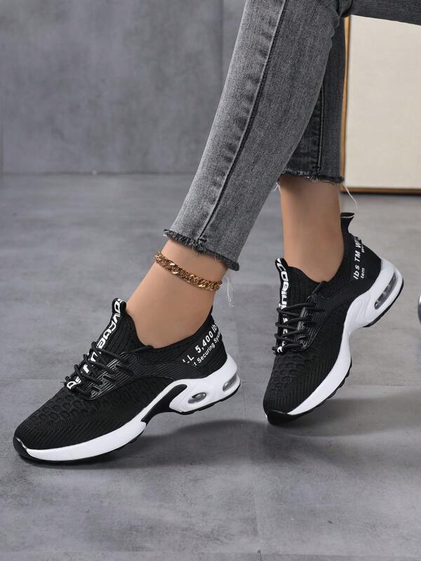 Scarpe da corsa su strada per donne, con punta tonda, allacciate, con cuscinetti morbidi e assorbimento degli urti, traspiranti, confortevoli, leggere, sneaker casual sportive, versatili per tutte le stagioni