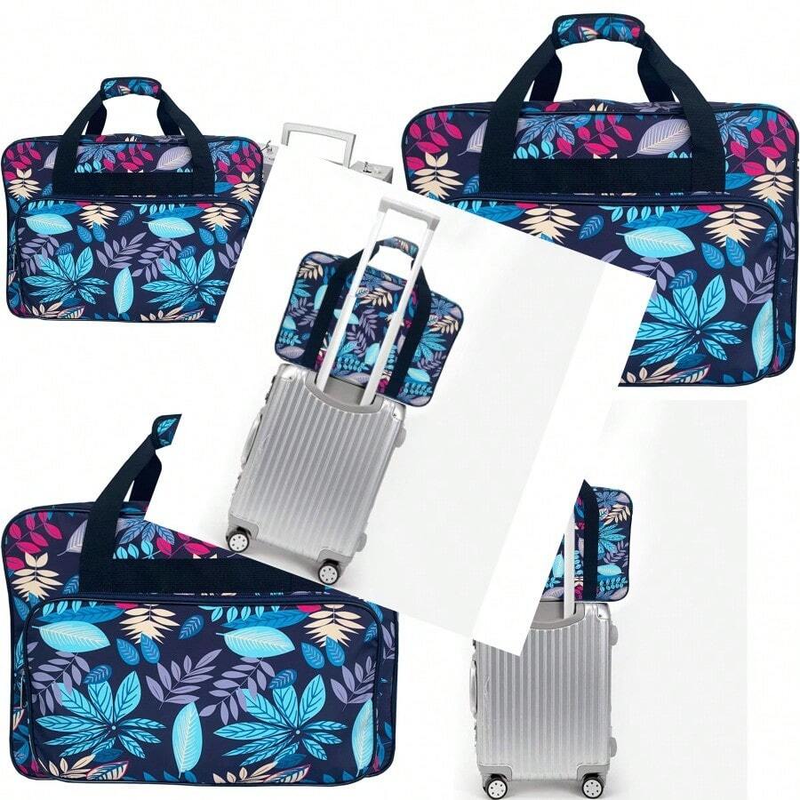 Aternee Household Sewing Machine Handbag Tote Standard Needlework Machine And Crochet Hooks Knitting DIY Sewing Accessories Storage Bag Dark Blue