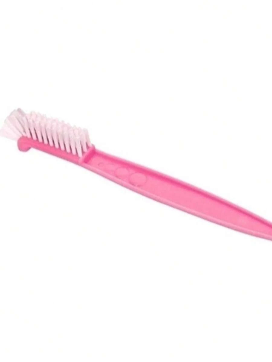 Escova Para Limpar Mamadeira Com Limpa Bico Rosa Kababy - Rosa - Visão 1