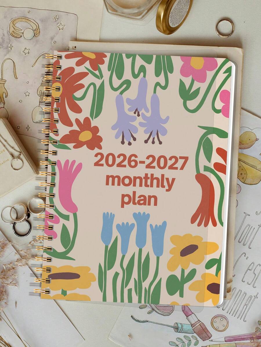 Trees A5 Monthly Planner 2025-2027, Simple Weekly And Monthly Planner Notebook Academic Year Calendar With Notes, 32 Pages, Office & School Supplies, Perfect Gifts - Multicolor - View 1