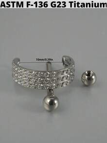 1PC G23 Titanium Cz Sụn tai Tragus Zirconia Hình chữ D Vách ngăn Clicker Barbell Helix Bông tai xỏ khuyên dái tai Rook Sung - Như thể hiện trong hình ảnh - Xem 15