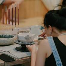 Veonly 6pcs Clay Sculpting Tools Wax Carving Pottery Ceramic Tools Polymer Modeling Carved Kits For Crafts Sculpture Modelling Clay Polymer Ceramic