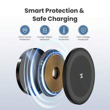 Bộ sạc không dây, được chứng nhận Qi, sạc nhanh tối đa 10W cho , tương thích với iPhone 16 Plus/15 Plus/14 Plus/12, AirP Ods, Bộ sạc không dây nhanh, đế sạc không dây tối đa 25W tương thích với iPhone 16/16 Pro/15/14/13/12/SE/11/XS Max/XR, AirP Ods; Đế sạc không dây FDGAO cho Galaxy S25/S24/Note thích hợp cho bộ sạc điện thoại văn phòng, ký túc xá và gia đình - Đen 3 - Xem 9