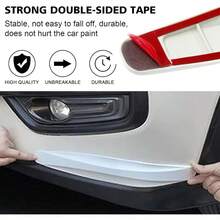 2 Pcs Car Bumper Protector Strip Carbon Fiber Car Front Rear Bumper Guard Protector Rubber Strips Universal Front Rear Corner Guard AntiCollision Strip For SUV Truck White