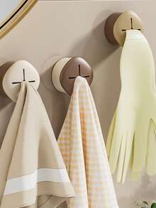 1 pièce/1 set de pinces à serviette et à tissu sans perforation, support mural auto-adhésif, convient pour la cuisine et la salle de bain, disponible en blanc, marron ou jaune foncé, polyvalent pour de multiples scénarios, facile à installer et à nettoyer