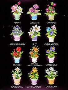 1 Micro Particle Potted Flower Building Blocks, DIY Colorful Flower Series Building Blocks, Decoration Bouquet, Suitable For Birthday, Father's Day, Mother's Day, Teacher's Day, Holidays, Weddings, Graduations, New Year, Christmas Gifts - Multicolor - View 21
