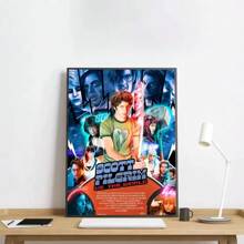 1pc/3PCS Wall Arts Posters Optional Frame Wall Decor,Room Decor Vintage Pop Retro Movie Scott Pilgrim VS The World Poster High Definition Art Waterproof Home Living Room Bedroom Bar Aesthetics Decoration
