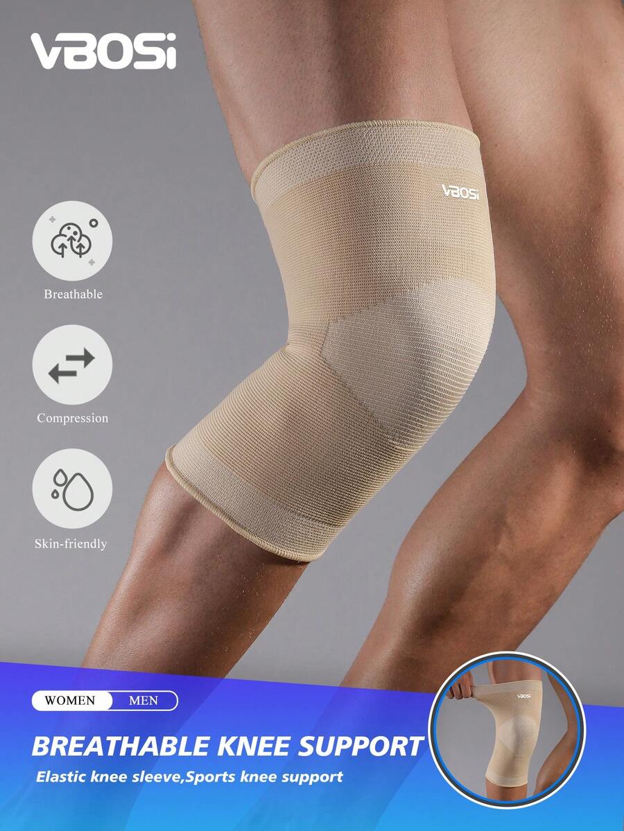 VBOSI Unisex Sweat-Absorbing Compression Knee Sleeve, Suitable For Basketball, Kettlebell, Fitness And Other Sports, Sports Knee Pad, Gym Knee Pad