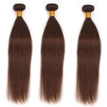 BINF Color #4 Chocolate Brown Straight Human Hair Bundles Brown Bundles Human Hair 1/3/4 Bundles Dark Brown Straight Bundles - 顏色 4 - 查看 3