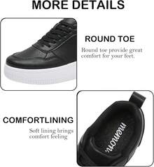 MEMON Womens Fashion Sneakers,Lace Up Platform Sneakers,Lightweight Casual Sneaker,Walking Sport SneakersChristmas - 黑色 - 查看 5