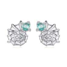 WOSTU WOSTU 1 pereche 925 Sterling Silver Life Stud Cercei cu țestoase marine cu CZ Cercei de vară la plajă pentru femei Bijuterii fine